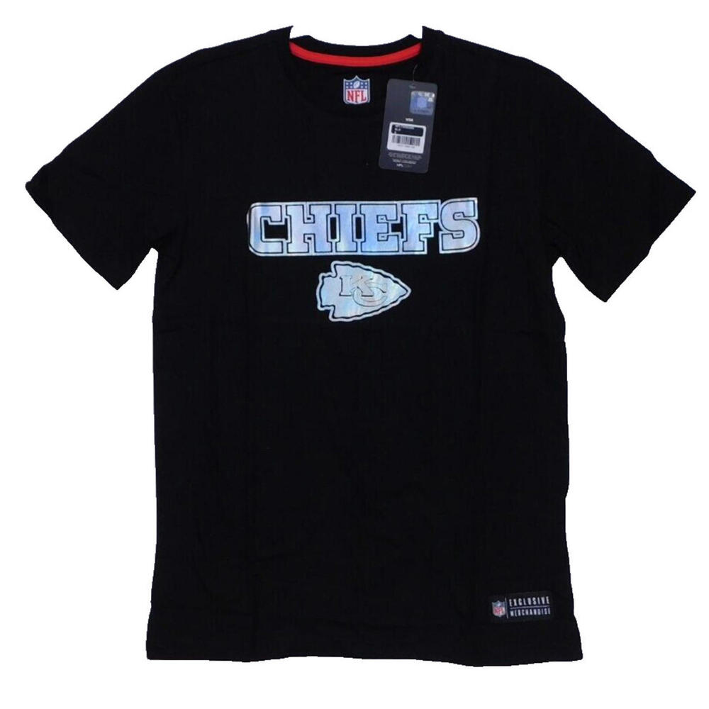 Kansas City Chiefs Men's Black & Silver T-Shirt Official NFL Apparel SMALL